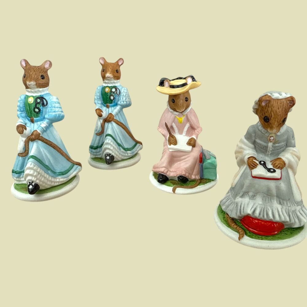 Sebastian Miniatures Winsome Amelia Elizabeth Mouse Figurines Lot of 4 FP